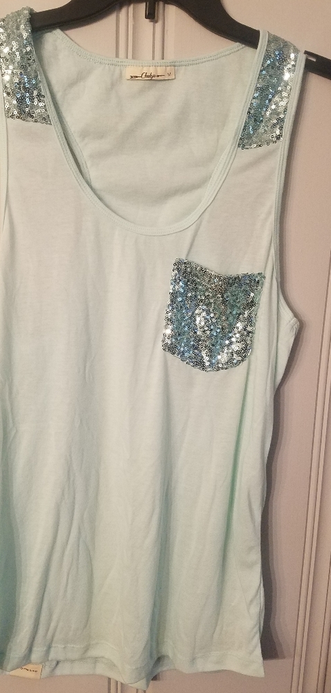 Womens Cheeky's racerback sequin tank top
